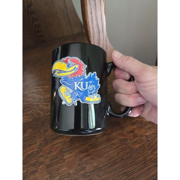 University of Kansas Jayhawks KU Collegiate Embossed Mug NCAA Black 3D Pewter - Picture 6 of 9